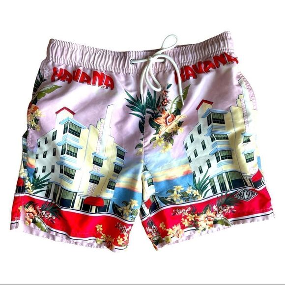 PACSUN Men’s Printed Havana Pink Bathing Swim Suit Size Small - Picture 1 of 12